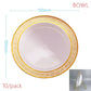 10 Pieces x Home Party Wedding Reuseable Tableware Supplies Golden Rim Round Dessert Plate