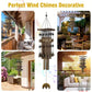 Outdoor Wind Chimes Handmade Natural Wooden & Metal Aluminum Tube Wind Bell Hanging Decor for Garden Courtyard Balcony Window