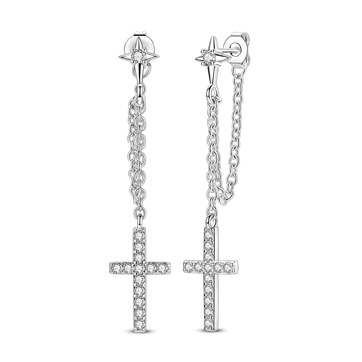 925 Sterling Silver Earrings Rings Necklaces Bracelets For Woman Cross Christianity Drop Earring Fit Charms DIY Fine Jewelry