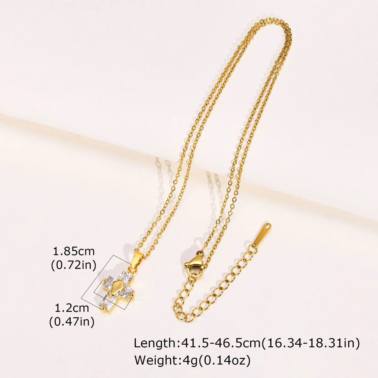 Vnox Christian Religion Necklaces For Women Men, Zircon Cross Pendant Charm Necklace, Classic Gold Plated Jewelry