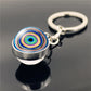 Blue Türkiye Eye of Evil Key Chain Pendant Double Crystal Glass Ball Pendant Metal Key Chain Pendant