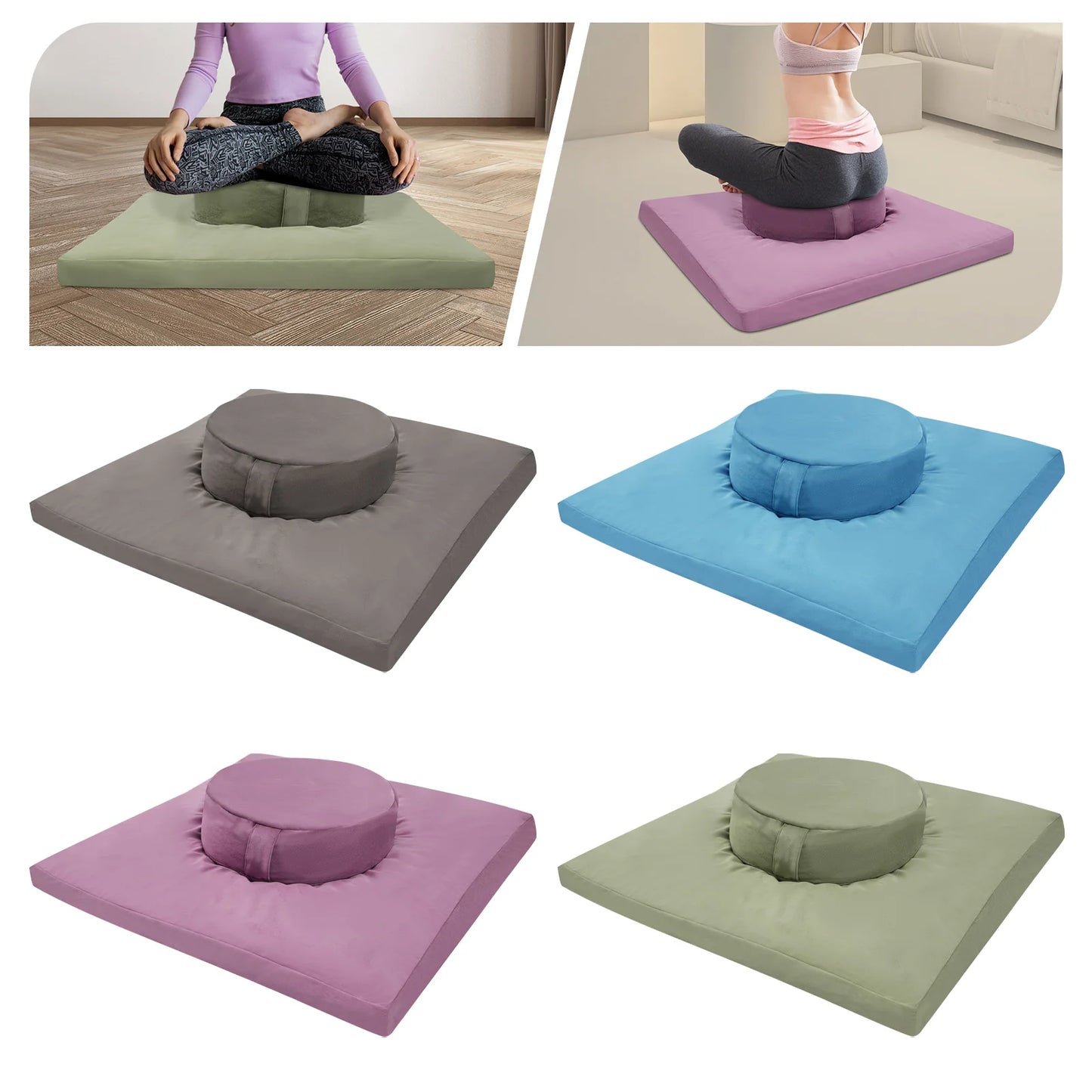 Buckwheat Husk Meditation Kissen Set, Velvet, Home Meditation Cushion Set,Fitness mat,Multiple Colors Available