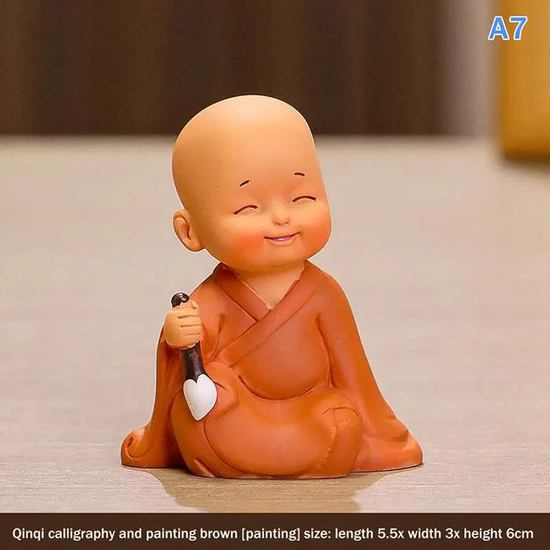 Mini Buddhas Statue Little Buddhists Monks Buddhism Figurine Zen Ornament Home Aquarium Tank Garden Yard Decoration