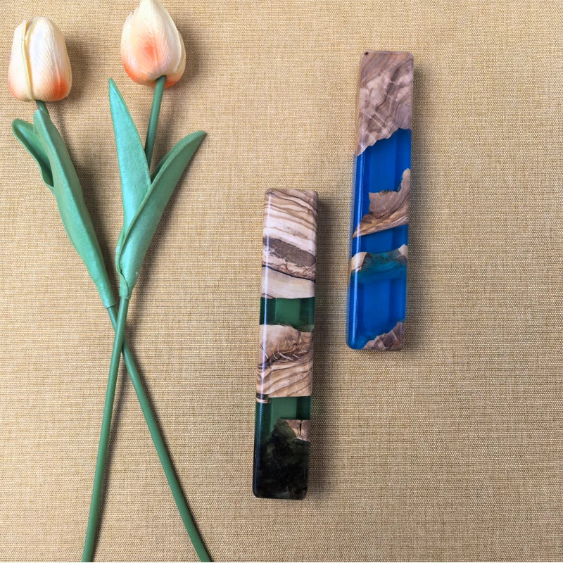 Handmade Mezuzah Case of Olive Wood and Epoxy Resin Jewish Home door Decor judaica Religious Gift for Jewish Home bless mezuzah