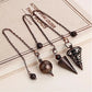Silver Color Copper Metal Pendulum for Dowsing Divination Energy Reiki Healing Pointed Meditation Witch Spiritual Pendulos X092