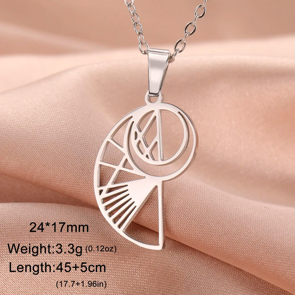 Dawapara Fibonacci Spiral Necklace Sacred Geometry The Golden Ratio Pendant Stainless Steel Jewelry Valentine's Day Gift