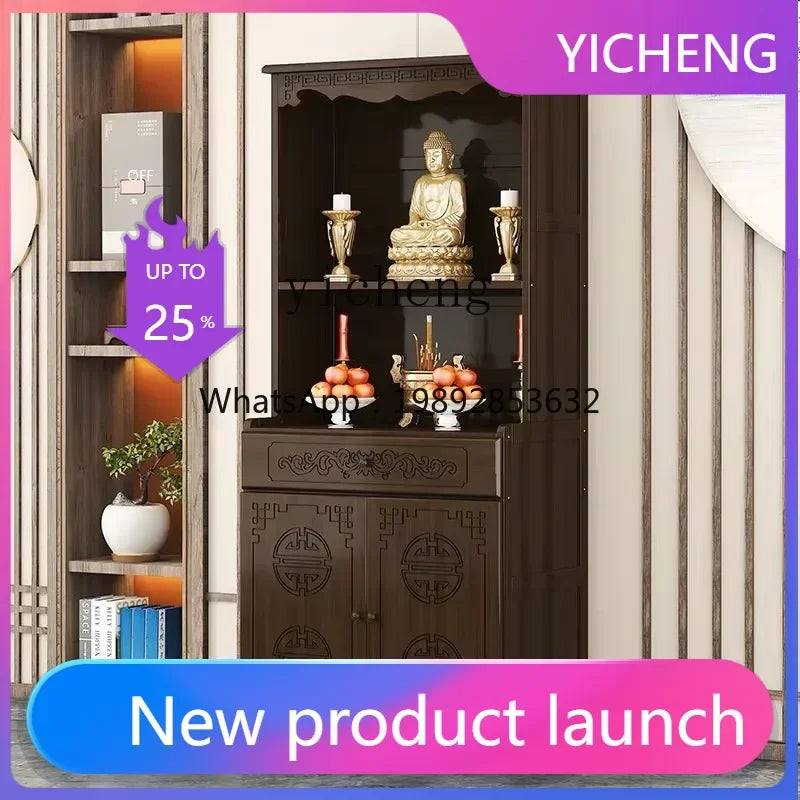 G1   Buddhist shrine stand cabinet, God of Wealth cabinet, household Buddha statue, Guan Gong Bodhisattva worship altar cabinet