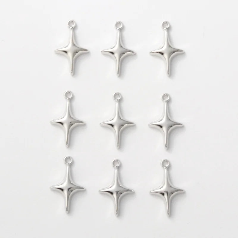 10pcs Silver Color Star Moon Cross Zinc Alloy Pendant For DIY Handmade Necklace Bracelet  Jewelry Making