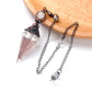 Natural Stone Spirit Pendulum Pendant Latticed Chain Energy Luck Mysterious Reiki Resin For Jewelry Making Accessories Necklaces