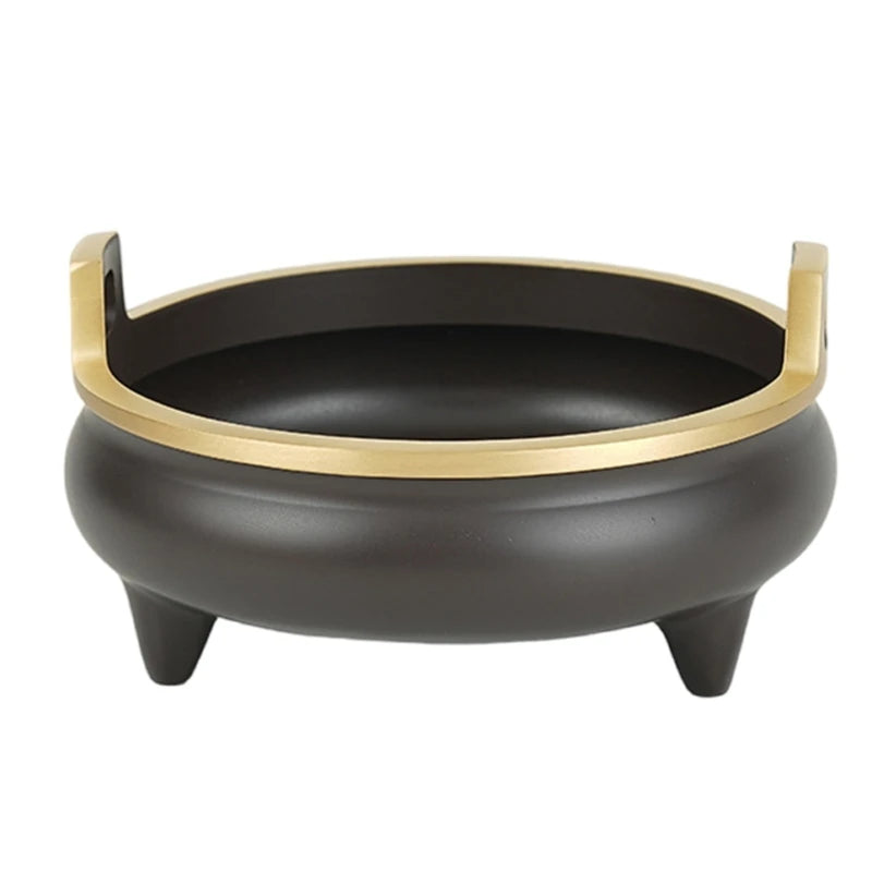XX9B Elegant Brass Incenses Burners with Tripod Base Censers for Religious Ceremonies Home Worship Setting for Prayer