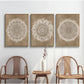 Mandala Boho Wall Art Canvas Painting Poster Print Brown for Rustic Bedroom Office Home Decor Pictures Bathroom Geometry