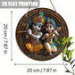 Charming Round Krishna & Radha Wall Ornament: Traditional Hindu Present, Rustic Spiritual Decor Piece