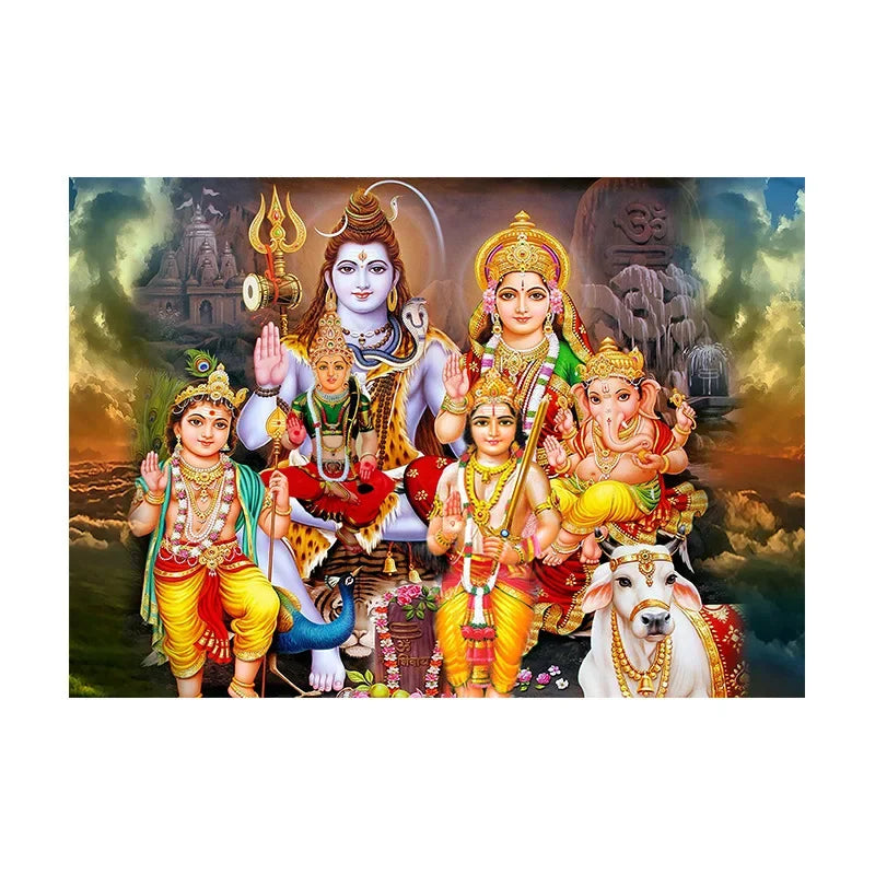 Modern Hindu God Wall Art Lord Shiva Buddha Portrait HD Canvas Oil Painting Poster Prints Home Bedroom Living Room Decoration