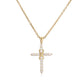 NEWBUY Gold Color Jesus Cross Pendant Stainless Steel Chain Necklace For Women Men Classic Design Christain Jewelry Gift