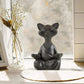 Meditation Cat Sculpture Home Decorations Resin Black Yoga Sitting Zen Cat Black Buddha Ornament Outdoor Garden Figurines
