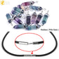 CSJA Fluorite Crystals Necklaces Pendants Suspension Quartz Natural Gem Stone Necklace for Women Hexagonal Reiki Healing G954