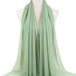 New Fashion Women Solid Chiffon Headscarf Ready To Wear Instant Hijab Scarf Muslim Shawl Islamic Hijabs Arab Wrap Head Scarves