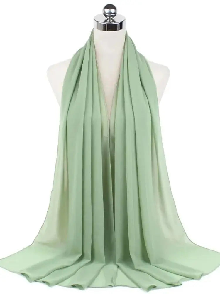 New Fashion Women Solid Chiffon Headscarf Ready To Wear Instant Hijab Scarf Muslim Shawl Islamic Hijabs Arab Wrap Head Scarves
