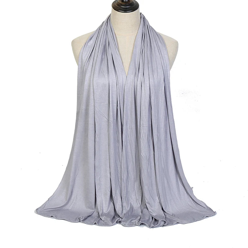 Premium Modal Cotton Jersey Hijab Scarf Muslim Long Shawl Women Plain Soft Turban Tie Head Wraps Africa Female Headband 170x60cm