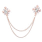 Fashion Tassel Crystal Cross Chain Brooch Women's Shirt Collar Pins and Brooches Personality Lapel Pin Buckle Women Accessories