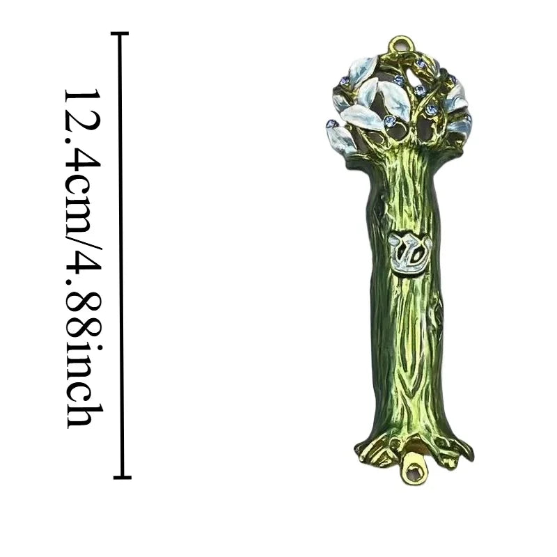 Handcrafted Enamel & Alloy Mezuzah Case with Kosher Scroll, Elegant Judaica Gift for Home Blessing & Doorpost Protection