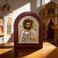 Jesus Christ Pantocrator Orthodox Icon Silver Plated Wooden Religious Wall Decor Christian Altar Prayer Home Decoration 13x11cm