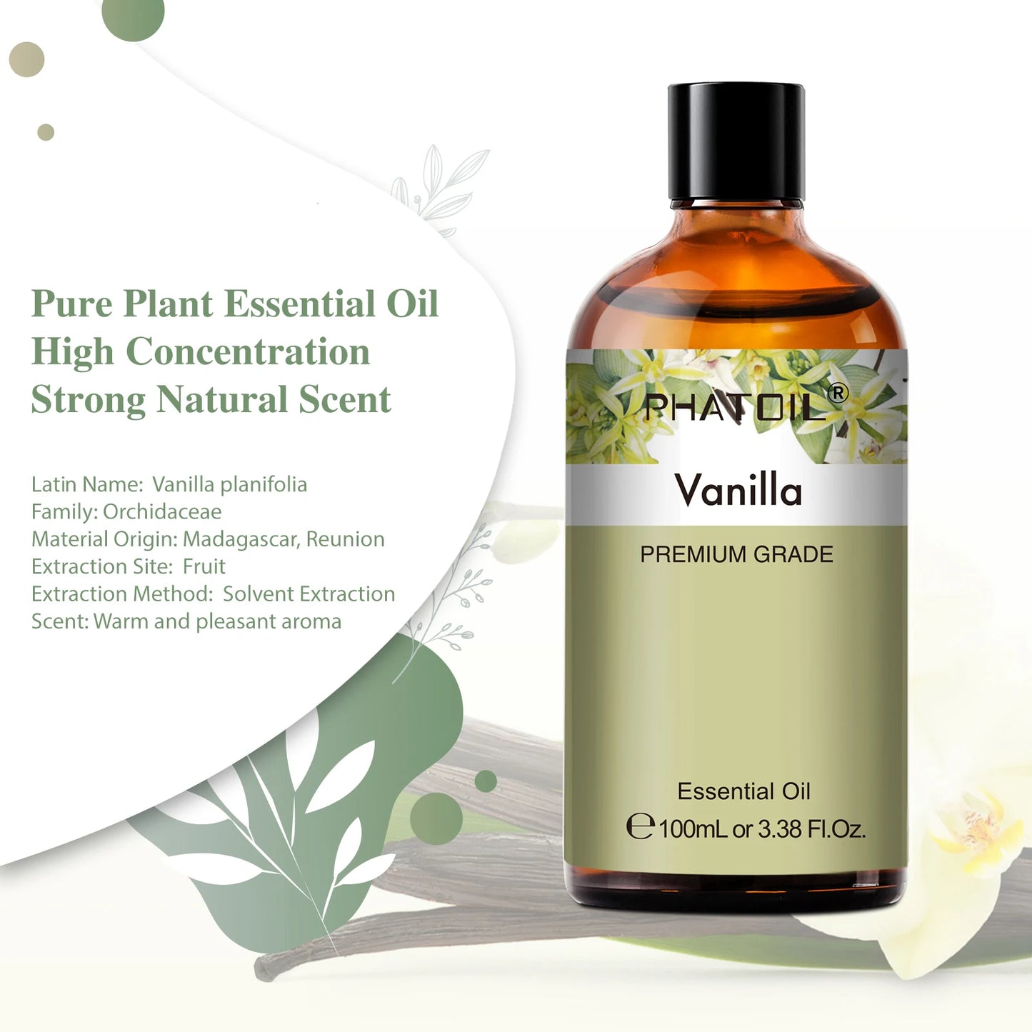 PHATOIL 100ml Natural Essential Oil For Skin Aromatherapy Lemongrass Eucalyptus Lavender  Peppermint Fragrance Essential Oils