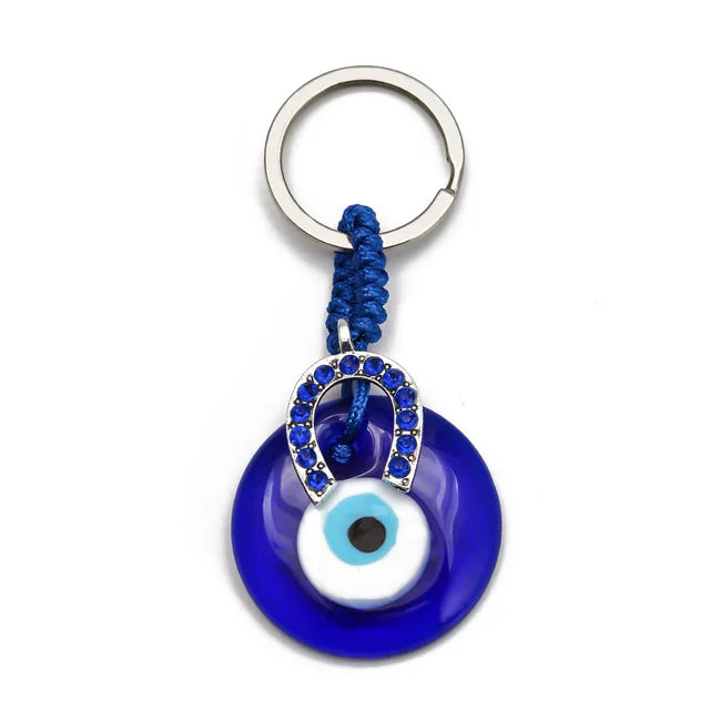 LUCKY EYE Tree Fatima Hamsa Hand Evil Eye Pendant Keychain Silver Color Ring Key Chain Car Keyring for Women Men Jewelry BE29