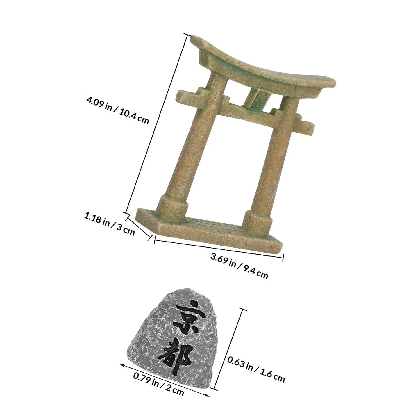 Miniature Japanese Torii Gate Resin Shinto Shrine Aquarium Decor for Fish Tank Bonsai Garden Zen Landscape Micro Terrarium
