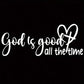 "God is always good" car sticker - Christian-themed Bible verse car sticker, inspirational religious car window sticker, elegant