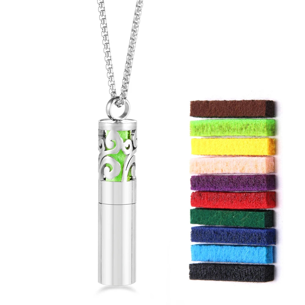 Twelve Constellations Aromatherapy Essential Oil Pendant Lockets Perfume Storage Diffuser Necklace 316L Stainless Steel Jewelry