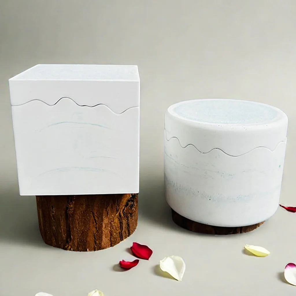 2pcs/Set Square Splicing Storage Box Mold Round Constellation Candle Vessel Candle Holder Concrete Mold DIY Home Decoration