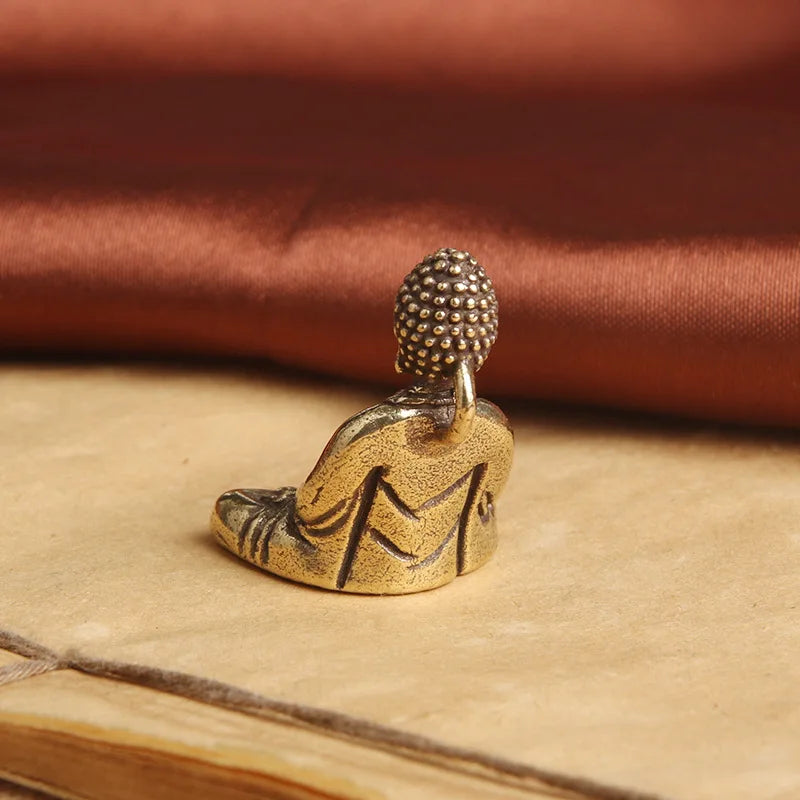 Pure Brass Old Sakyamuni Buddha Statue Home Decoration Miniature Statue Small Ornaments