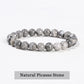 JD Natural Stone Beads Bracelet Amethyst Tiger Eye Crystal Quartz Agate Gem Beads Bangles Women Men Reiki Healling Jewelry Gift