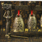 Chinese Old Meditation Gong with 7 Ornate Bell with Dragon Design Chinese Musical Instrument Bronze Metal Handicraft Home Decor