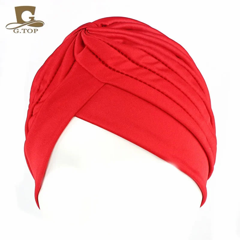 NEW Luxury Divas Stretchable turban Head wrap hat with beaded pendant women Headwear