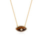 Luxury Natural Stone Evil Eye Pendant Necklace Inlaid Zircon Fashion Stainless Steel Clavicle Chain Jewelry Party Gift for Women