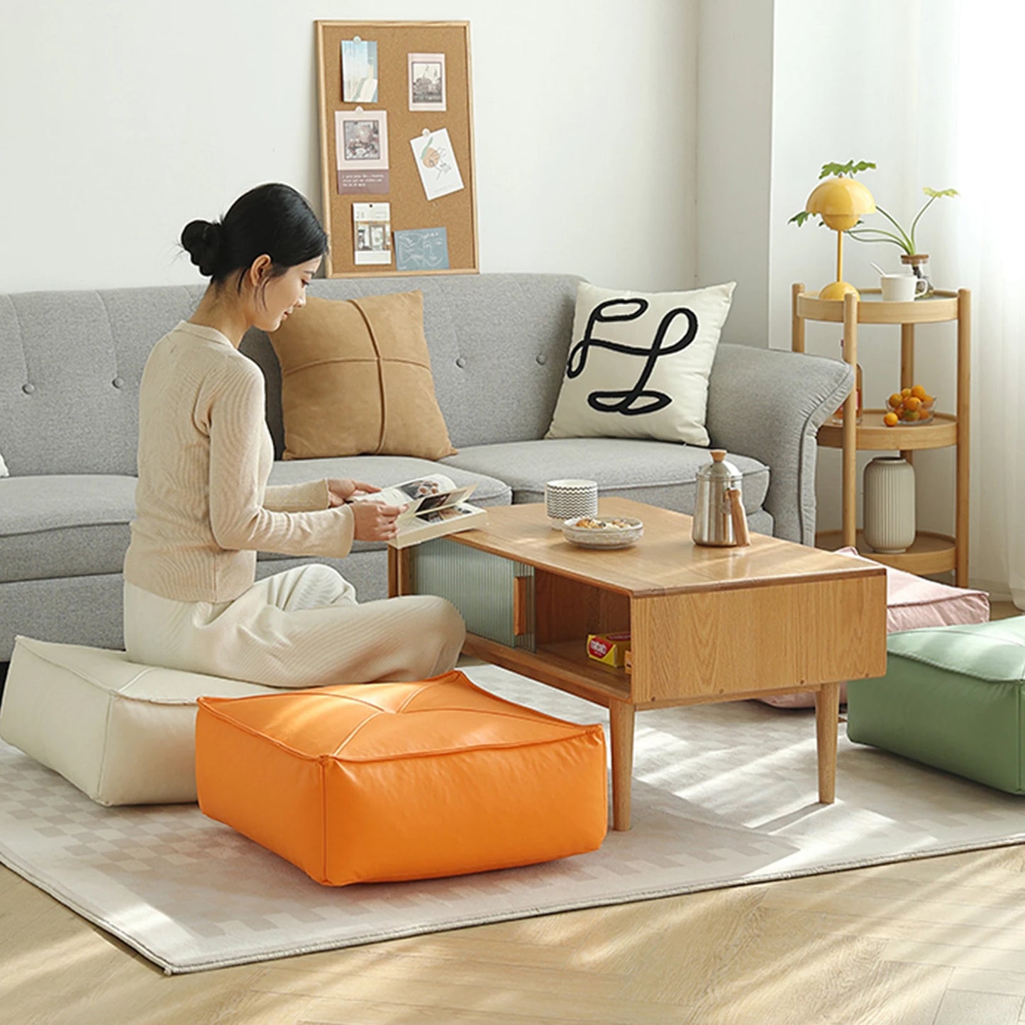Japanese Style Floor Cushion Futon Thick Meditation Floor Pillow Lazy Sofa Cushion Home Sofa Bay Window Decor