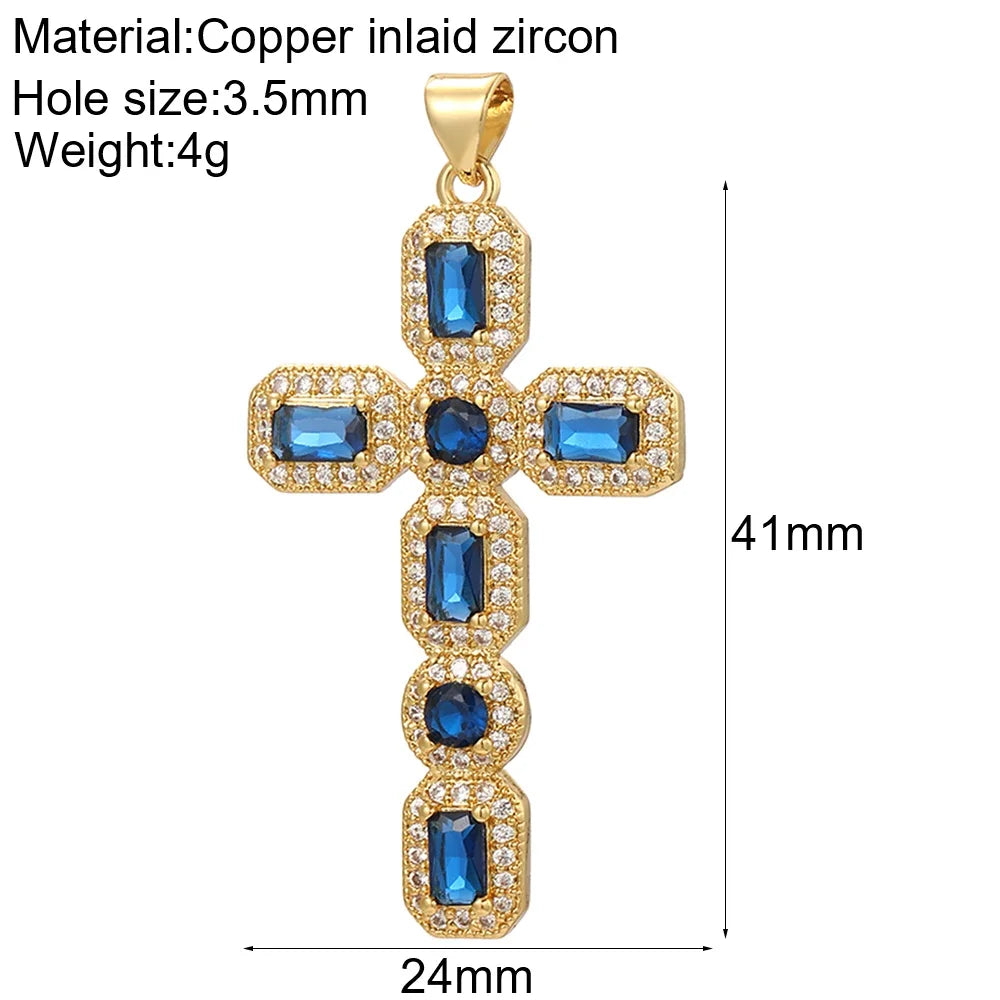 Goth Cross Chrams for Jewelry Making Supplies Golden Angel Charm Stainless Steel Long Chain Dijes Diy Necklace Earring Bracelet
