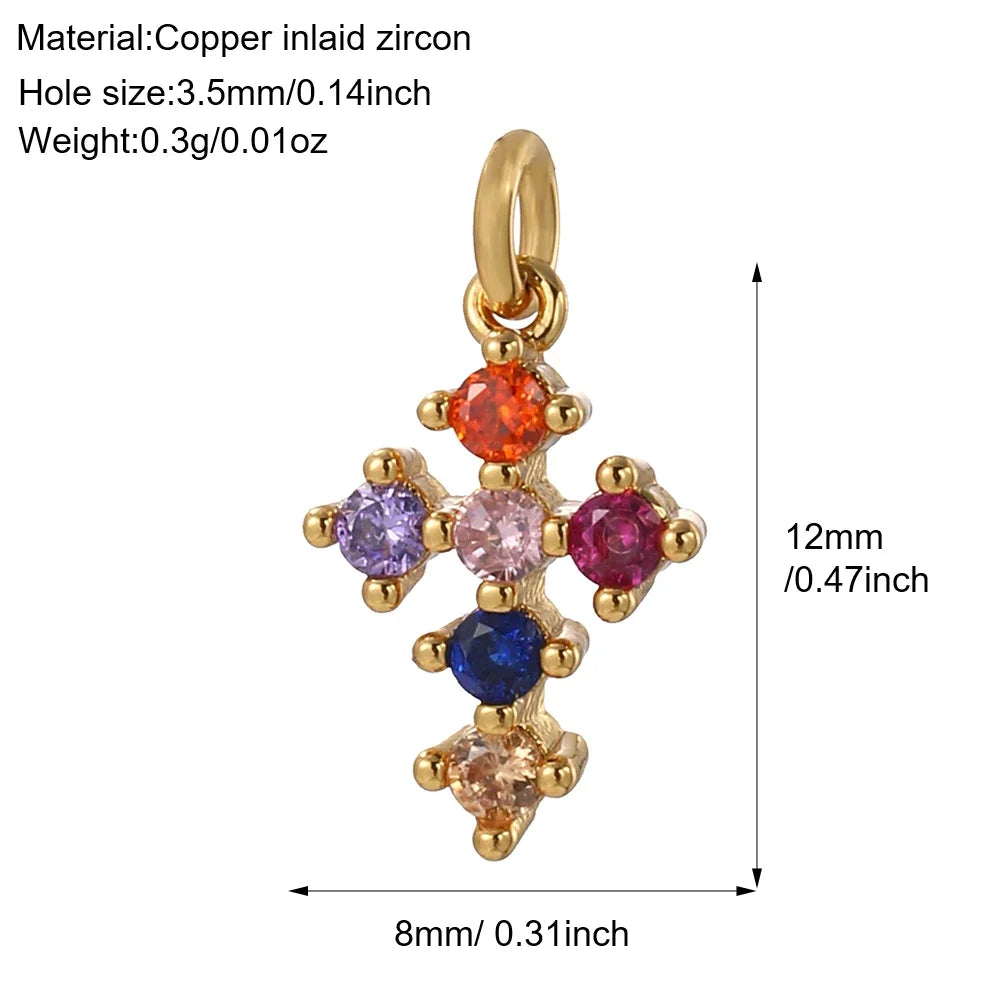 Goth Cross Chrams for Jewelry Making Supplies Golden Angel Charm Stainless Steel Long Chain Dijes Diy Necklace Earring Bracelet