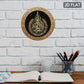 Islamic Wall Art Aluminum Medallion 7.87x7.87 Inch Black Gold Calligraphy Decal Reusable Matte Finish