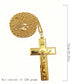 New Gold Plated Catholic Christian Jesus Crucifix Cross Pendant Necklace Religious Jewelry for Men Women Faith Devotional Gift