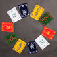 10pcs/string Tibet Guanyin Six Characters Mini Colorful Prayer Flags Five Colors Flannel Buddhist Ceremony Flag Horse Flag Eaves