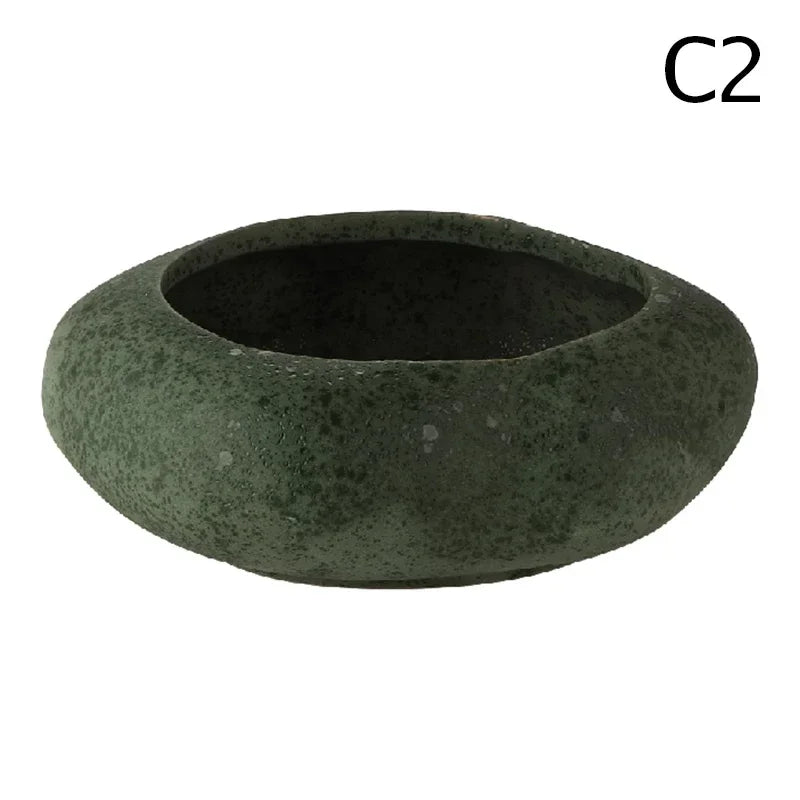 Creative Lotus Seedpod Ceramic Vase Zen Tea Table Desktop Japanese Ikebana Flower Arrangement Utensils Ceramic Stone Sand Decor