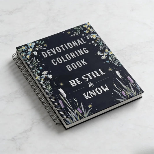 Devotional Coloring Book Be Still & Know English Spiral Bound Bible Inspired Faith Mindfulness Stress Relief Coloring Guide Book