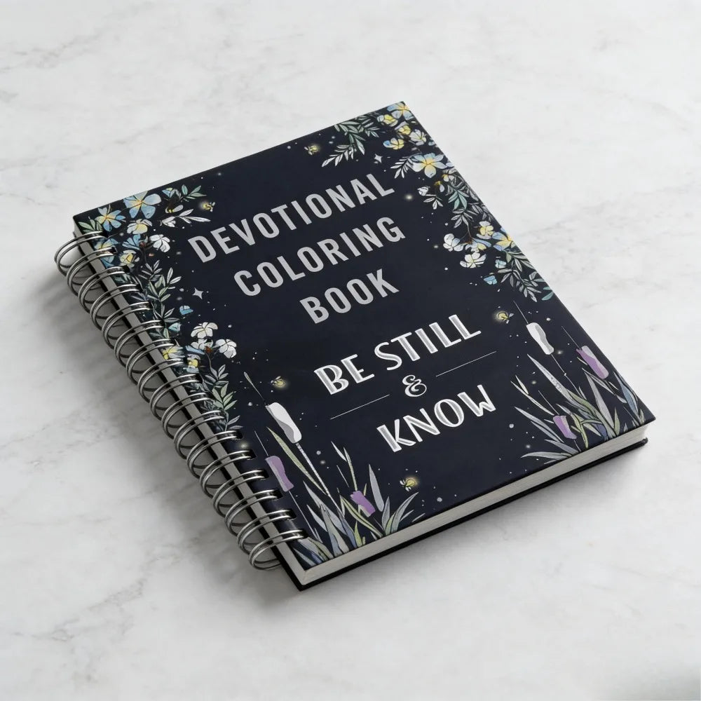Devotional Coloring Book Be Still & Know English Spiral Bound Bible Inspired Faith Mindfulness Stress Relief Coloring Guide Book