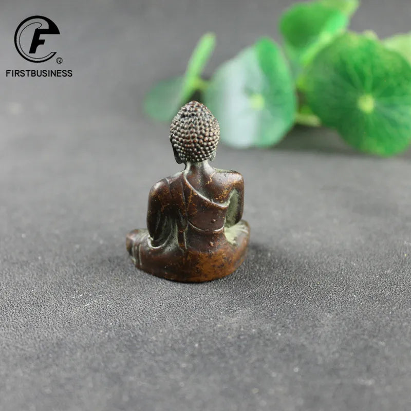 Exquisite Pure Copper Buddha Ornaments Trumpet Home Decoration Shakyamuni Brass Car Statues Bronze Buddha Figurines Gifts