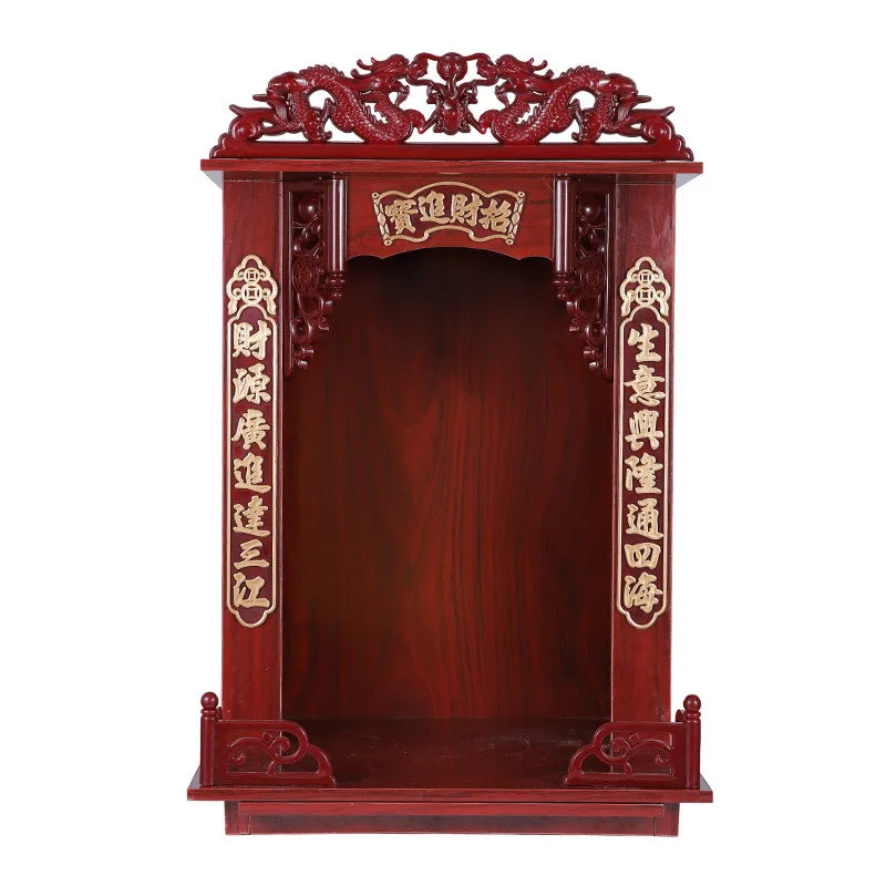 Wall Hung Buddhist Niche Assembly Shrine Household Worship Platform Buddha Statue Shrine Hanging Cabinet Home Temple Altar