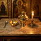 New Gold Plated Holy Communion Chalice Set with Cross Lid for Church Eucharist Liturgy Christian Altar Religious Worship Vessel