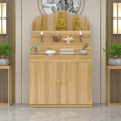 A  New Chinese Household Altar Incense Burner Table Economical Altar Three-Layer Heightening Buddha Shrine feng shui